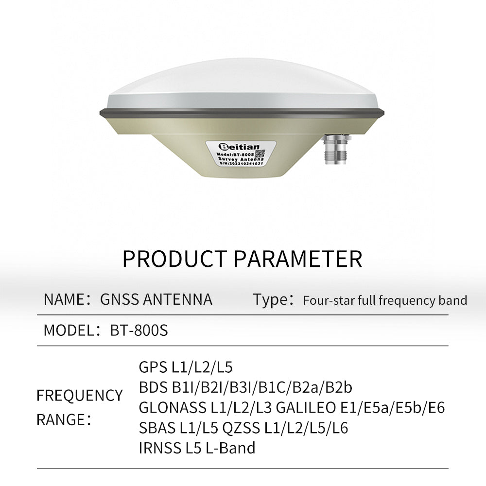 Beitian RTK mushroom head antenna GNSS four-star full-frequency Beidou GPS high-precision driving test BT-800S Beitian RTK mushroom head antenna GNSS four-star full-frequency Beidou GPS high-precision driving test BT-800S